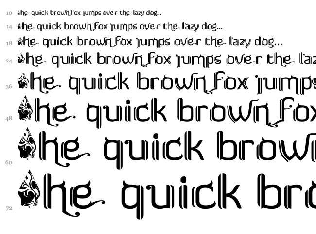 FTF Semar font waterfall